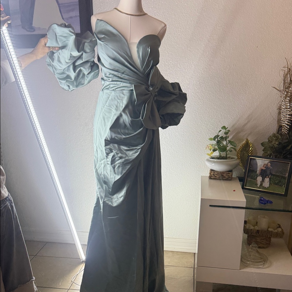 Elegant Off-Shoulder Satin Gown